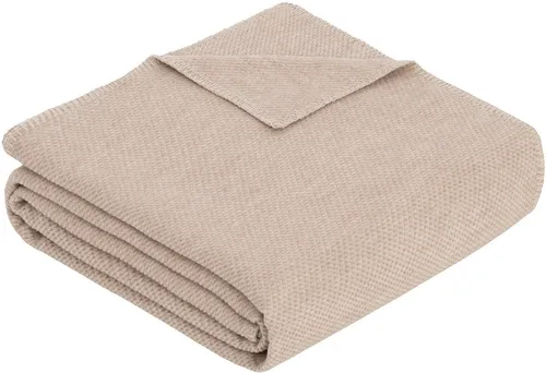 Wohndecke Charlotte mit GOTS, IBENA, mit gewebter Struktur in beige von IBENA