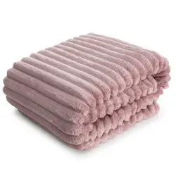 Wohndecke SOFT, Design91, Streifen Steppung Gestreifte Decke Gesteppte Sofadecke rosa 170 cm x 210 cm