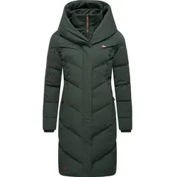 Ragwear Damen Wintermantel Natalka, lang und wasserdicht in Dark Green, Gr. 5XL - Funktionsjacken: Stylischer, veganer Steppmantel mit hoher Wassersäule von 8.000mm, perfekt für kalte Tage und modisch tailliert für eine schmeichelhafte Passform.