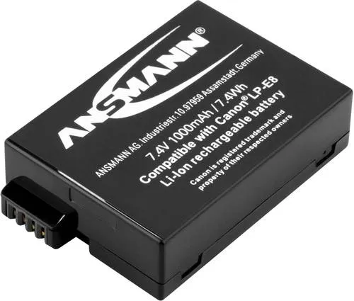 Ansmann A-Can LPE8 Kamera-Akku ersetzt Original-Akku (Kamera) LP-E8 7.4V 1000 mAh