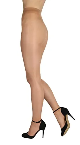 BANANALU Seidenglanz elastische 20 Den Damen Strumpfhosen Multifibra Elegant 20 Naturale XL
