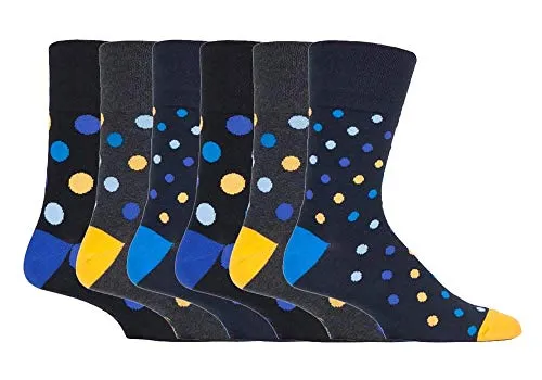 Gentle Grip - 6er pack herren comfort ohne gummi bund mittellang business bunt socken in 35 farben (MGG562)