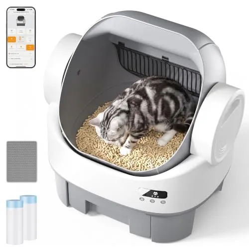 JUMMICO Selbstreinigende Katzentoilette XXL – Intelligentes Katzenklo mit App-Steuerung