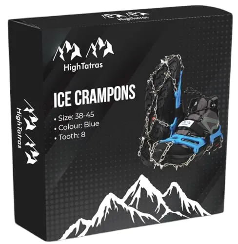 HighTatras Grödel Steigeisen 8 Spikes Größe 38-45 Schuhspikes & Spikes Schuhe Winter zum Grödeln für Wanderschuhe & Spike Schuhe – robuste Grödl Krödel Eiserl für Schnee, EIS & rutschige Wege