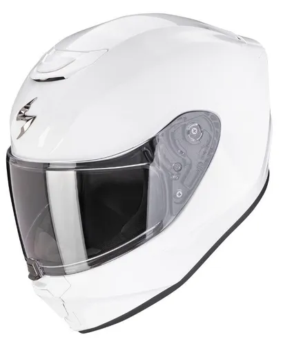 Scorpion EXO-JNR Air Solid Kinder Motorrad Helm S - weiß - Motorradhelm für Kinder, leicht und sicher mit Antibeschlagschutz, optimaler Belüftung und kratzfestem Visier – ideal für ATV, Quad und Onroad-Aktivitäten.