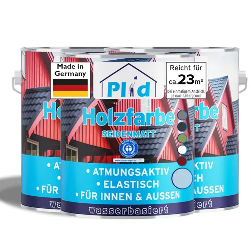 Holzfarbe Taubenblau 2,25l - Schnelltrocknend für 23m² - Lacke für Holz mit schnelltrocknender Formel, ideal für 2 Anstriche und eine Abdeckung von bis zu 23m². Perfekt für schnelle Renovierungen!
