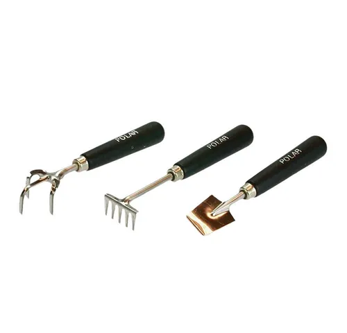 Polar Garten Gartenpflege-Set Blumenbesteck 3-teilig inkl. Stiel, Spaten, Rechen & Dreizack Jäter