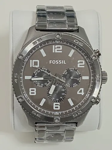 Fossil Herren Uhr Multifunktionsanzeige Edelstahl Grau