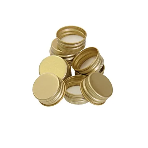axentia Ersatzdeckel für Flaschen, Schraubdeckel in der Farbe Gold, 10er-Pack Ersatzdeckel, Ø ca. 28 mm