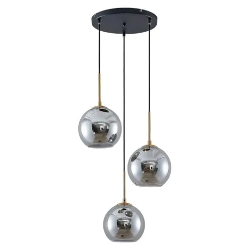 Lindby Hängeleuchte Jurian - Dimmbare Pendelleuchte in Bronze und Rauchgrau - Moderne 3-flammige Deckenlampe aus Stahl und Glas, ideal für Schlafzimmer, Esszimmer und Wohnzimmer. Individuell einstellbare Helligkeit für stimmungsvolles Licht.