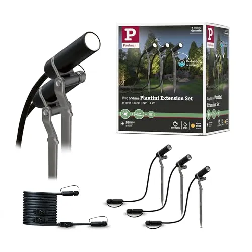 Paulmann 94156 Plug Shine Spot Plantini - 24V Außenleuchte mit Erdspieß, warmweißes Licht für sichere Akzente im Garten