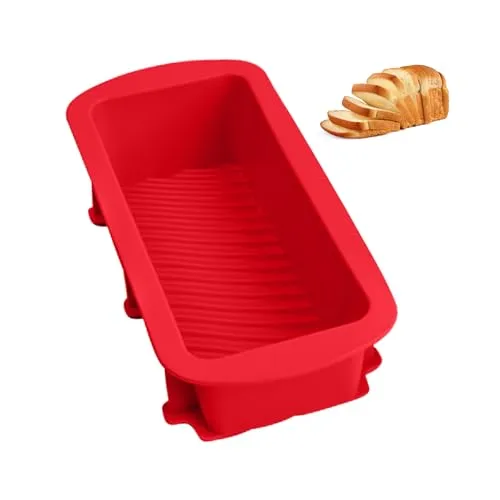 NYGGTYK 1 x Brotbackform aus Silikon, rechteckig, antihaftbeschichtet, Rot