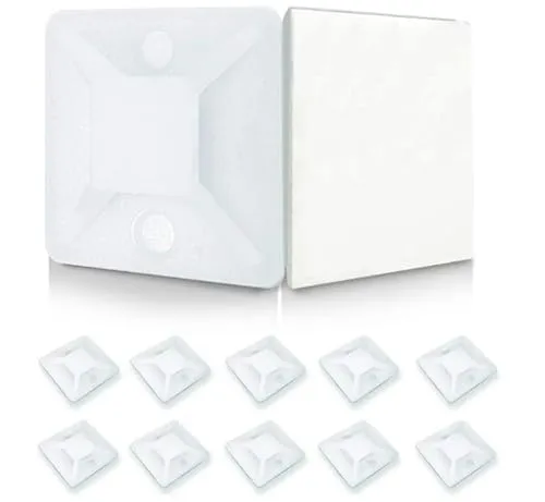 Stück Klebesockel für Kabelbinder Weiß 18 x 18 mm