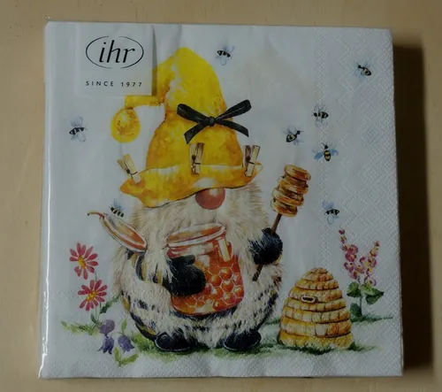 Servietten Zwerge Imker Honig Bienen  1 Packung OVP Motivservietten lustig 20