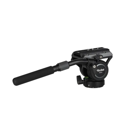Rollei VH-6 Videokopf - robuster Stativkopf mit 10 kg Tragkraft, unvergleichliche Präzision durch Fluid Technologie und beidseitig montierbarer Griff
