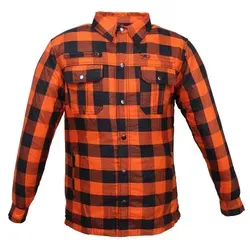 Alpha Speeds Flanell-Holzfäller Motorradjacke SLIM Orange von Alpha Speeds