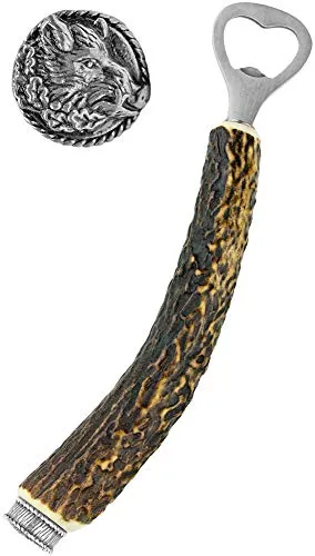 Funk Hirschhorn Flaschenöffner mit Zierkappe - Wildschwein - Handgefertigter Flaschenöffner aus echtem Hirschhorn, ideal als stilvolles Accessoire für die Lederhose auf Festen. Mit hochwertiger Zierkappe und einzigartigem Design – perfekt für Trachtenliebhaber und als besonderes Geschenk.