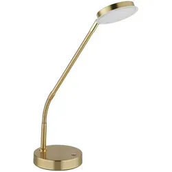 GLOBO Lighting Tischleuchte SILVIO – Elegante Akzentlampe in Gold - Moderne Tischleuchte mit flexiblem Arm und stufenlosem Touchdimmer. Ideal für Schreibtisch oder Wohnraum, sorgt für individuell einstellbare Lichtatmosphäre.