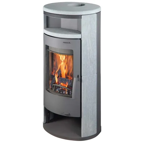 Kamin Olympus V3 gussgrau - Moderner Schwedenofen - Kaminofen für alle Zimmer mit variabler Wärmesteuerung und 7 kW Nennwärmeleistung, energieeffizient mit EEK A+. Ideal für gemütliche Wärme in Ihrem Zuhause.