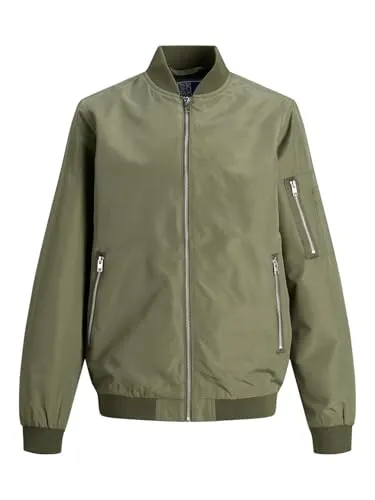 JACK & JONES JJERUSH BOMBER JR - Jungen Bomber-Jacke - Stylische Bomber-Jacke für Jungs mit praktischem Reißverschluss, mehreren Taschen und bequemen Strickbündchen. Ideal für den täglichen Einsatz und bietet ein angenehmes Tragegefühl.