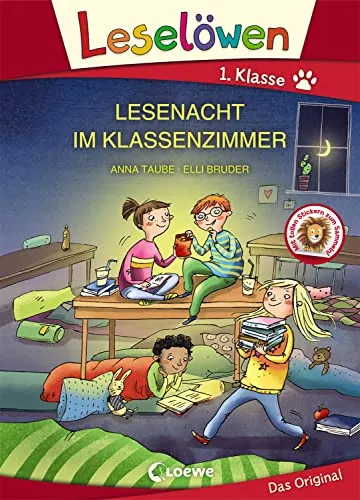 Leselöwen 1. Klasse - Lesenacht im Klassenzimmer (Großbuchstabenausgabe): Erstlesebuch für Kinder ab 6 Jahre