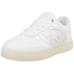 Ital-Design Damen Low-Top Freizeit Sneaker mit Keilabsatz - Stylische Wedge Sneakers in Weiß und Silber, ideal für einen bequemen Look mit 4 cm Absatzhöhe. Perfekt für Freizeit und Alltag.