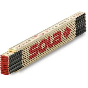 SOLA Zollstock 53010801, H 2.4/12, Holz, 2,4m, Gliedermaßstab, natur