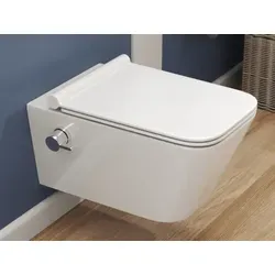 SSWW Tiefspül-WC mit Bidetfunktion Taharet - WC-Becken mit integrierter Dusch-Funktion für sanfte Reinigung, gefertigt aus robuster Keramik und ausgestattet mit Softclose-Sitz für mehr Komfort und Hygiene.