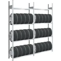 PROREGAL Reifenregal Tire Pro Made In Germany HxBxT 250 x 200 x 43 cm 4 Ebenen 150 kg Fachlast Bis Zu 10 Reifen Pro Ebene Verzinkt