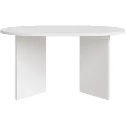 Selsey Esstisch Ovo, Weiß, Rund, 6-Sitzer, 109.6x75x109.6 cm - Moderner runder Esstisch aus hochwertigem Holzwerkstoff, flexibel erweiterbar bis 190 cm. Ideal für gemütliche Zusammenkünfte und stilvolle Dinnerabende.