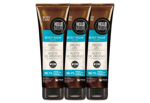 P-Beauty Cosmetic Accessories Körpercreme Body Balm Körper Balsam Feuchtigkeitspflege mit Arganöl Hello Nature, 3-tlg., Hautpflege, Körpercreme, Body Balm, Hello Nature