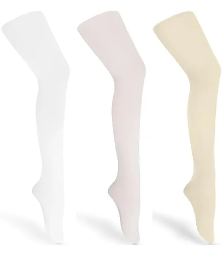 Merry Style Feinstrumpfhose Mädchen Kinder Strumpfhose Balletkleidung Mädchen Microfaser 60 DEN WLSS001 (Weiß/Ecru/Avioro, 104-110)