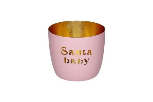 Gift Company Madras Windlicht, Santa baby in pink von GIFTCOMPANY