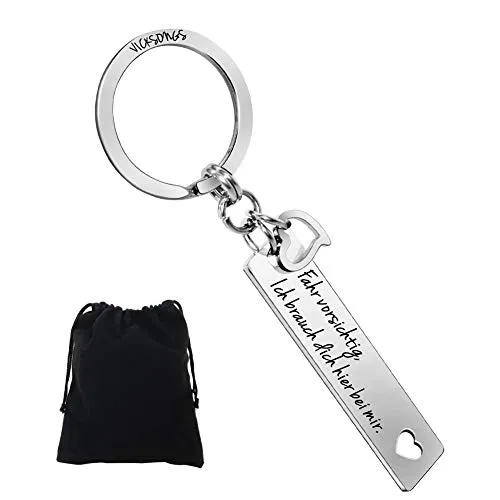 VICKSONGS Drive Safe Schlüsselanhänger - Fahr Vorsichtig, Ich brauch Dich Hier bei Mir | Drive Safe I Need You Here with Me | Geschenk zum Neuen Auto Schlüsselanhänger Männer/Mann 1er