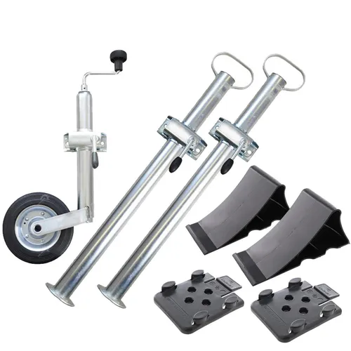 TMN Stützrad Set mit Klemmhalter und Keilen S2 sw