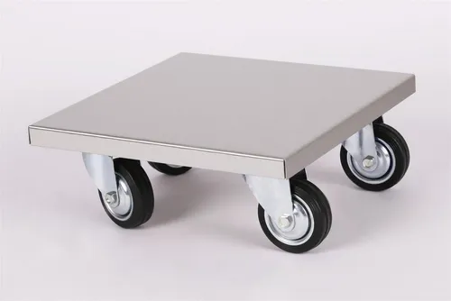 Szagato Pflanzenroller Möbelroller ALU Edelstahl 30 cm 40 cm 50 cm - Hoch belastbare Pflanzenroller aus Edelstahl, ideal für empfindliche Böden. Mit 4 großen Lenkrollen und bis zu 200 kg Tragkraft, perfekt für drinnen und überdachte Außenbereiche.
