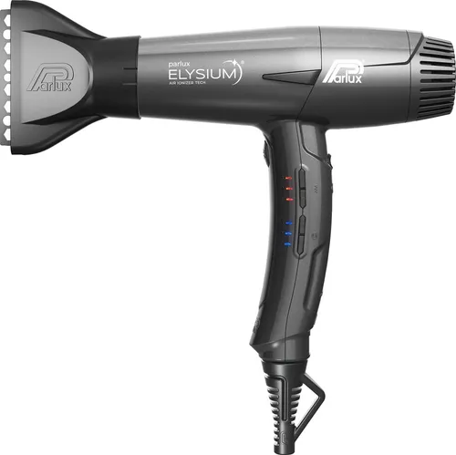 Parlux Elysium + Magic Compact Titangrau - Professioneller Haartrockner - Entdecken Sie den Parlux Elysium Haartrockner mit 2300 Watt Leistung und 9 individuellen Einstellungen. Der Magic Compact Diffusor sorgt für gleichmäßiges Trocknen und glänzendes Haar, ideal für lockiges oder welliges Haar.