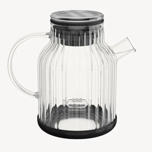 Zoha Borosilikatglas Teekanne mit Sieb 1,5 Liter in schwarz von Zoha