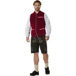 dressforfun Anzugweste Trachtenweste rot 50 - Elegante Trachtenweste in Rot, ideal für festliche Anlässe. Aus 100% Polyester gefertigt, bietet sie einen perfekten Sitz und ist pflegeleicht. Perfekt für stilvolle Kostüme und Verkleidungen.
