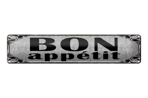 Blechschild Spruch 46x10cm Bon Appetit Dekoration