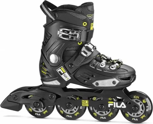 Fila Kids, Kinder-Skates NRK Junior (Black/Lime) Größenverstellbar S (28-31)
