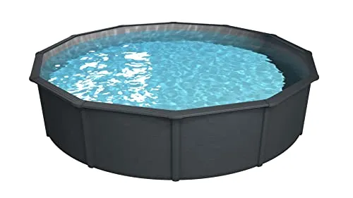 Steinbach Nuovo de Luxe Stahlwand Swimming Pool Set - Swimmingpools mit starkem Stahlwanddesign und winterfester Innenfolie für ganzjährige Nutzung. Inkl. Pool Starterset Chlor für sofortigen Badespaß.