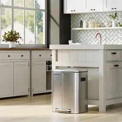 SONGMICS Mülleimer 2 x 20 L - Mülltrennsystem aus Metall - 40 L Mülltrennsystem mit 2 Fächern, Softclose-Funktion und luftdichtem Klappdeckel. Ideal für umweltbewusste Haushalte!