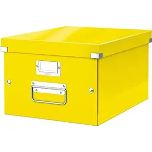 Leitz Aufbewahrungsbox 6044-00-16 ClickundStore, 21L, mit Deckel, Pappe, gelb, A4, 28 x 37 x 20cm