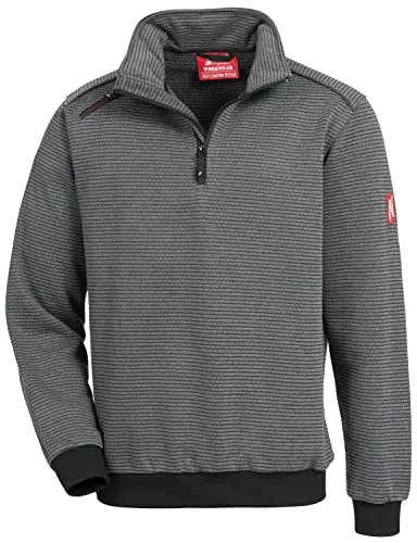 Nitras Herrenpullover Motion TEX Plus - Grau, XL - Activewear-Pullover für Herren mit weichem, wärmendem Strickgewebe und hohen Stehkragen. Ideal für Arbeitseinsätze, bietet er zusätzliche Sichtbarkeit durch reflektierende Applikationen.