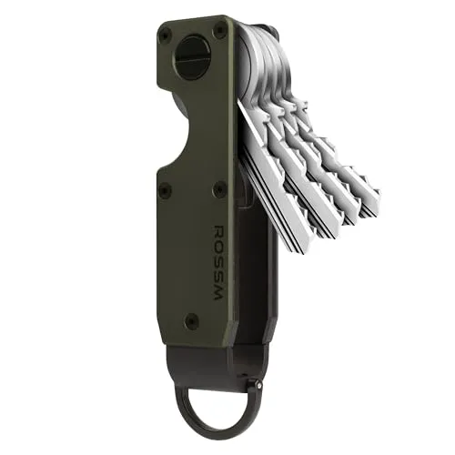 ROSSM Schlüssel-Organizer | Kompakter Schlüsselhalter aus Metall - Schlüsselmäppchen für Herren, minimalistisches Design für bis zu 6 Schlüssel, sorgt für Ordnung und vermeidet Klappergeräusche.