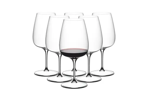 RIEDEL GRAPE Cabernet/Merlot/Cocktail Weinglas 6er Set - Elegantes 6er Set Weingläser aus klarem Kristallglas, perfekt für Cabernet, Merlot und Cocktails. Spülmaschinenfest und mit robustem Design für besten Genuss und Stabilität.