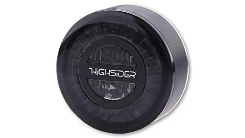 HIGHSIDER ROCKET LED Rücklicht, schwarz - Motorradlampen mit schwarzem Alugehäuse und getöntem Glas, E-geprüft für Sicherheit und Stil auf der Straße.