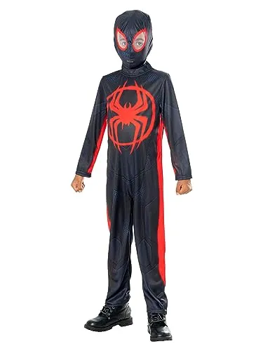 Rubies Miles Morales Spider-Vers Kostüm für Kinder - Kostüm für Jungen und Mädchen, offizielles Marvel-Outfit mit bedrucktem Jumpsuit und atmungsaktiver Maske – perfekt für Halloween, Karneval und Geburtstagsfeiern!