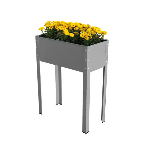 Metall-Hochbeet Freising-L - Hochbeet-Kit für Balkon und Terrasse, mit 80 cm Arbeitshöhe für rückenschonendes Bepflanzen und Ablauföffnung für optimale Bewässerung. Langlebig aus verzinktem Stahl, ideal für langlebige Gartenfreuden.